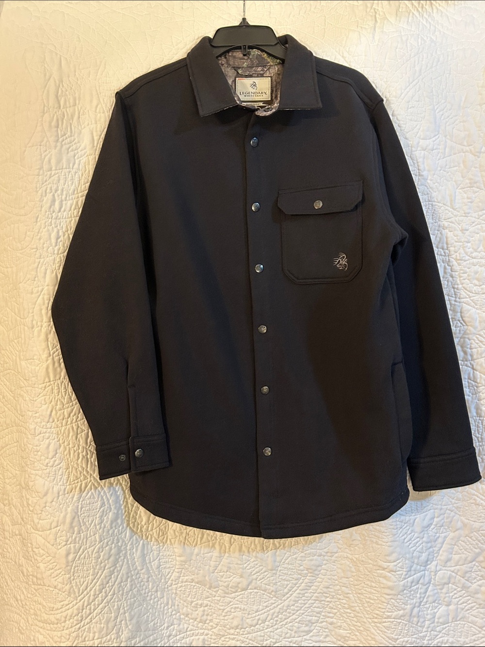 Legendary Whitetails Black Snap-Front Shirt Jacket